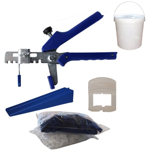 Wedge leveling system in a set, 2 mm joint width