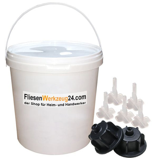 Fliesenwerkzeug24 Nivelliersystem Basis-Set schwarz mit 2 mm Basis-Gewindelaschen