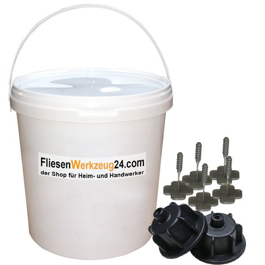 Nivelliersystem Basis-Set Fliesen Verlegehilfe - mit 1 mm Gewindelaschen Basis, Fliesenwerkzeug24