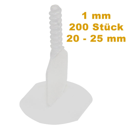 Fliesenwerkzeug24 Nivelliersystem Basislasche 1 mm lang 20 - 25 mm 200 St.